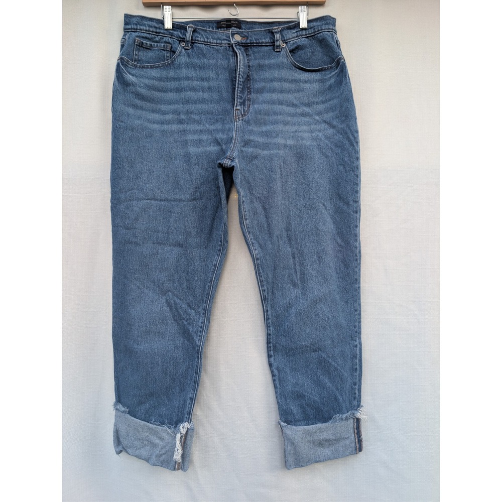 Banana Republic Curvy Slouch Jean Dark Wash Frayed Hem Denim 33/16 S/400982